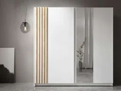 OTTO home Kleiderschrank »Kleiderschrank Charisy mit 4 Einlegeböden und Kleiderstange« Garderobe mit 2 Schwebetüren und Lamellen, B/H/T 200/198,5/62 cm