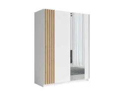 OTTO home Kleiderschrank »Kleiderschrank Charisy mit 4 Einlegeböden und Kleiderstange« Garderobe mit 2 Schwebetüren und Lamellen, B/H/T 200/198,5/62 cm