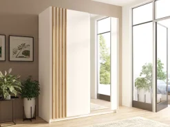 OTTO home Kleiderschrank »Kleiderschrank Charisy mit 4 Einlegeböden und Kleiderstange« Garderobe mit 2 Schwebetüren und Lamellen, B/H/T 200/198,5/62 cm