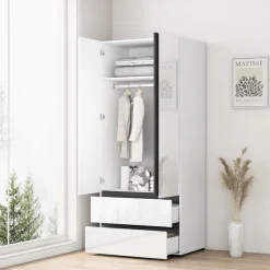 OTTO home Kleiderschrank »Kollin Schlafzimmerschrank mit 2 Türen und 2 Schubladen« Drehtürenschrank mit perfekter Innenausstattung, hochganz Fronten