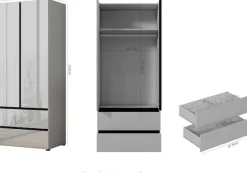 OTTO home Kleiderschrank »Kollin Schlafzimmerschrank mit 2 Türen und 2 Schubladen« Drehtürenschrank mit perfekter Innenausstattung, hochganz Fronten