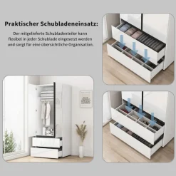 OTTO home Kleiderschrank »Kollin Schlafzimmerschrank mit 2 Türen und 2 Schubladen« Drehtürenschrank mit perfekter Innenausstattung, hochganz Fronten