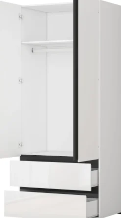 OTTO home Kleiderschrank »Kollin Schlafzimmerschrank mit 2 Türen und 2 Schubladen« Drehtürenschrank mit perfekter Innenausstattung, hochganz Fronten