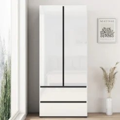 OTTO home Kleiderschrank »Kollin Schlafzimmerschrank mit 2 Türen und 2 Schubladen« Drehtürenschrank mit perfekter Innenausstattung, hochganz Fronten