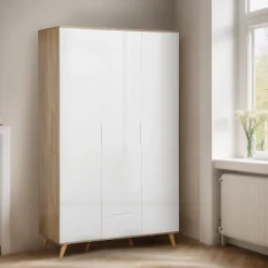 OTTO home Kleiderschrank »Lund Schlafzimmerschrankim skandinavischem Design« Garderobenschrank mit Premium Innenausstattung, Breite 120cm
