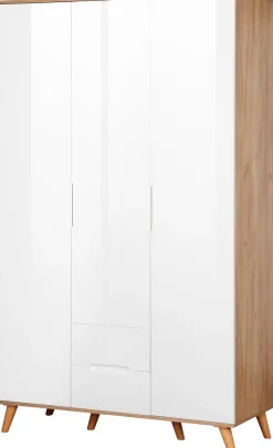 OTTO home Kleiderschrank »Lund Schlafzimmerschrankim skandinavischem Design« Garderobenschrank mit Premium Innenausstattung, Breite 120cm