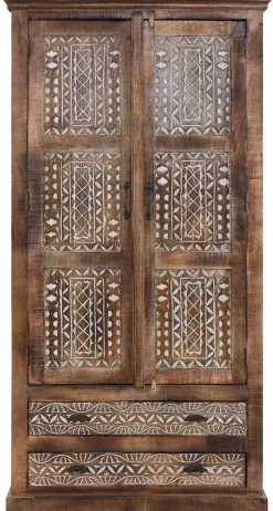 OTTO home Kleiderschrank »Maneesh« aus massivem Mangoholz und vielen Stauraummöglichkeiten, Höhe 190 cm