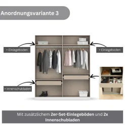 OTTO home Kleiderschrank »Mehrzweckschrank Aktenschrank Möbel Mietswohnung Schlafzimmer KOLUNA« Breiten 181/226/271/315 cm Höhen 210/229 cm, moderne Dekor-Front,inkl. 2 Innenschubladen sowie extra Einlegeböden MADE IN GERMANY
