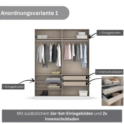 OTTO home Kleiderschrank »Mehrzweckschrank Aktenschrank Möbel Mietswohnung Schlafzimmer KOLUNA« Breiten 181/226/271/315 cm Höhen 210/229 cm, moderne Dekor-Front,inkl. 2 Innenschubladen sowie extra Einlegeböden MADE IN GERMANY