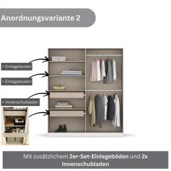 OTTO home Kleiderschrank »Mehrzweckschrank Aktenschrank Möbel Mietswohnung Schlafzimmer KOLUNA« Breiten 181/226/271/315 cm Höhen 210/229 cm, moderne Dekor-Front,inkl. 2 Innenschubladen sowie extra Einlegeböden MADE IN GERMANY