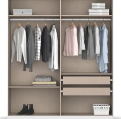 OTTO home Kleiderschrank »Mehrzweckschrank Aktenschrank Möbel Mietswohnung Schlafzimmer KOLUNA« Breiten 181/226/271/315 cm Höhen 210/229 cm, moderne Dekor-Front,inkl. 2 Innenschubladen sowie extra Einlegeböden MADE IN GERMANY