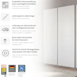 OTTO home Kleiderschrank »Mehrzweckschrank Aktenschrank Möbel Mietswohnung Schlafzimmer KOLUNA« 3 Ausstattungen BASIC/CLASSIC/PREMIUM (inkl. SOFT-CLOSE-FUNKTION),Breiten 203/271/315/360 cm Höhen 210/229 Glas-Front MADE IN GERMANY
