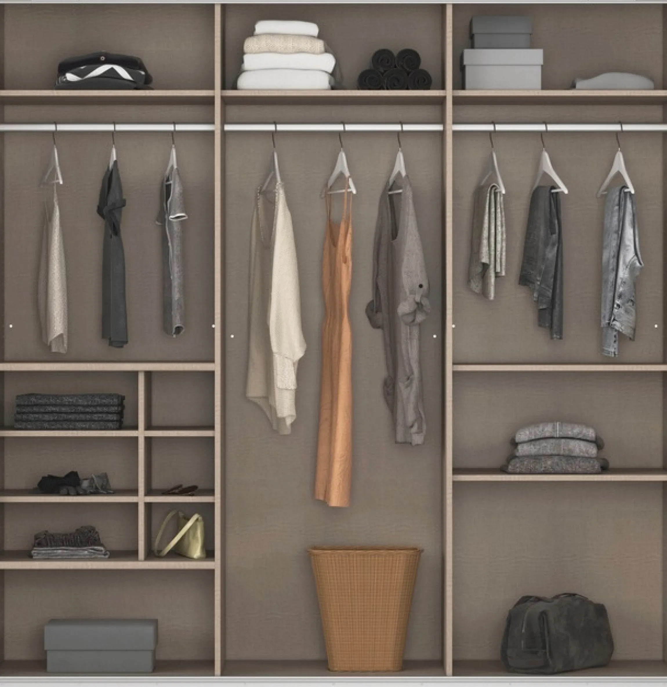 OTTO home Kleiderschrank »Mehrzweckschrank Aktenschrank Möbel Mietswohnung Schlafzimmer TOMA« Breiten 203/271/315/360 cm, Höhen 210/229 cm,inkl. Regaleinsatz sowie zusätzlichen Einlegeböden MADE IN GERMANY