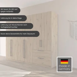OTTO home Kleiderschrank »Mehrzweckschrank Aktenschrank Möbel Mietswohnung Schlafzimmer AVOLA« 3 verschiedene Ausstattungen BASIC/CLASSIC/PREMIUM (inkl. SOFT-CLOSE),mit hochwertigen Stangengriffen aus Metall in Schwarz MADE IN GERMANY