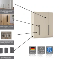 OTTO home Kleiderschrank »Mehrzweckschrank Aktenschrank Möbel Mietswohnung Schlafzimmer AVOLA« 3 verschiedene Ausstattungen BASIC/CLASSIC/PREMIUM (inkl. SOFT-CLOSE),mit hochwertigen Stangengriffen aus Metall in Schwarz MADE IN GERMANY