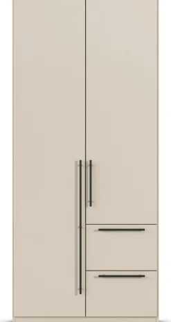 OTTO home Kleiderschrank »Mehrzweckschrank Aktenschrank Möbel Mietswohnung Schlafzimmer AVOLA« 3 verschiedene Ausstattungen BASIC/CLASSIC/PREMIUM (inkl. SOFT-CLOSE),mit hochwertigen Stangengriffen aus Metall in Schwarz MADE IN GERMANY