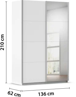 OTTO home Kleiderschrank »Mehrzweckschrank Schwebetürenschrank Mietswohnung Schlafzimmer CORTONA« erhältlich in Breite: 136/181/203/226/271/315/360 cm, Höhe: 210/229 cm,in 3 Ausstattungen BASIC/CLASSIC/PREMIUM (SOFT-CLOSE) MADE IN GERMANY
