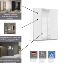 OTTO home Kleiderschrank »Mehrzweckschrank Schwebetürenschrank Mietswohnung Schlafzimmer CORTONA« erhältlich in Breite: 136/181/203/226/271/315/360 cm, Höhe: 210/229 cm,in 3 Ausstattungen BASIC/CLASSIC/PREMIUM (SOFT-CLOSE) MADE IN GERMANY