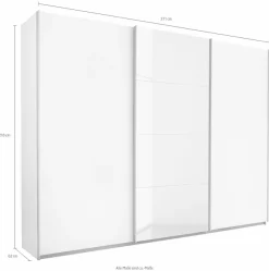 OTTO home Kleiderschrank »Mehrzweckschrank Aktenschrank Möbel Mietswohnung Schlafzimmer DOBENE« erhältlich in Breite: 271 und 360 cm, Höhe: 210 cm,mit großen Spiegelelementen, inkl. Schubladeneinsatz MADE IN GERMANY
