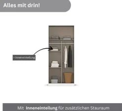 OTTO home Kleiderschrank »Mehrzweckschrank Aktenschrank Möbel Mietswohnung Schlafzimmer OTELI« erhältlich in Breiten 91-360 cm, ab Breite 136cm inkl. Innenschubladen,mit zusätzlichen Einlegeböden, optional mit Spiegel MADE IN GERMANY