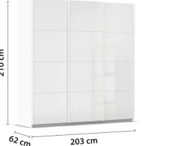 OTTO home Kleiderschrank »Mehrzweckschrank Aktenschrank Möbel Mietswohnung Schlafzimmer KOLUNA« 3 Ausstattungen BASIC/CLASSIC/PREMIUM (inkl. SOFT-CLOSE-FUNKTION),Breiten 203/271/315/360 cm Höhen 210/229 Glas-Front MADE IN GERMANY