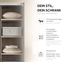 OTTO home Kleiderschrank »Mehrzweckschrank Aktenschrank Möbel Mietswohnung Schlafzimmer KOLUNA« 3 Ausstattungen BASIC/CLASSIC/PREMIUM (inkl. SOFT-CLOSE-FUNKTION),Breiten 203/271/315/360 cm Höhen 210/229 Glas-Front MADE IN GERMANY