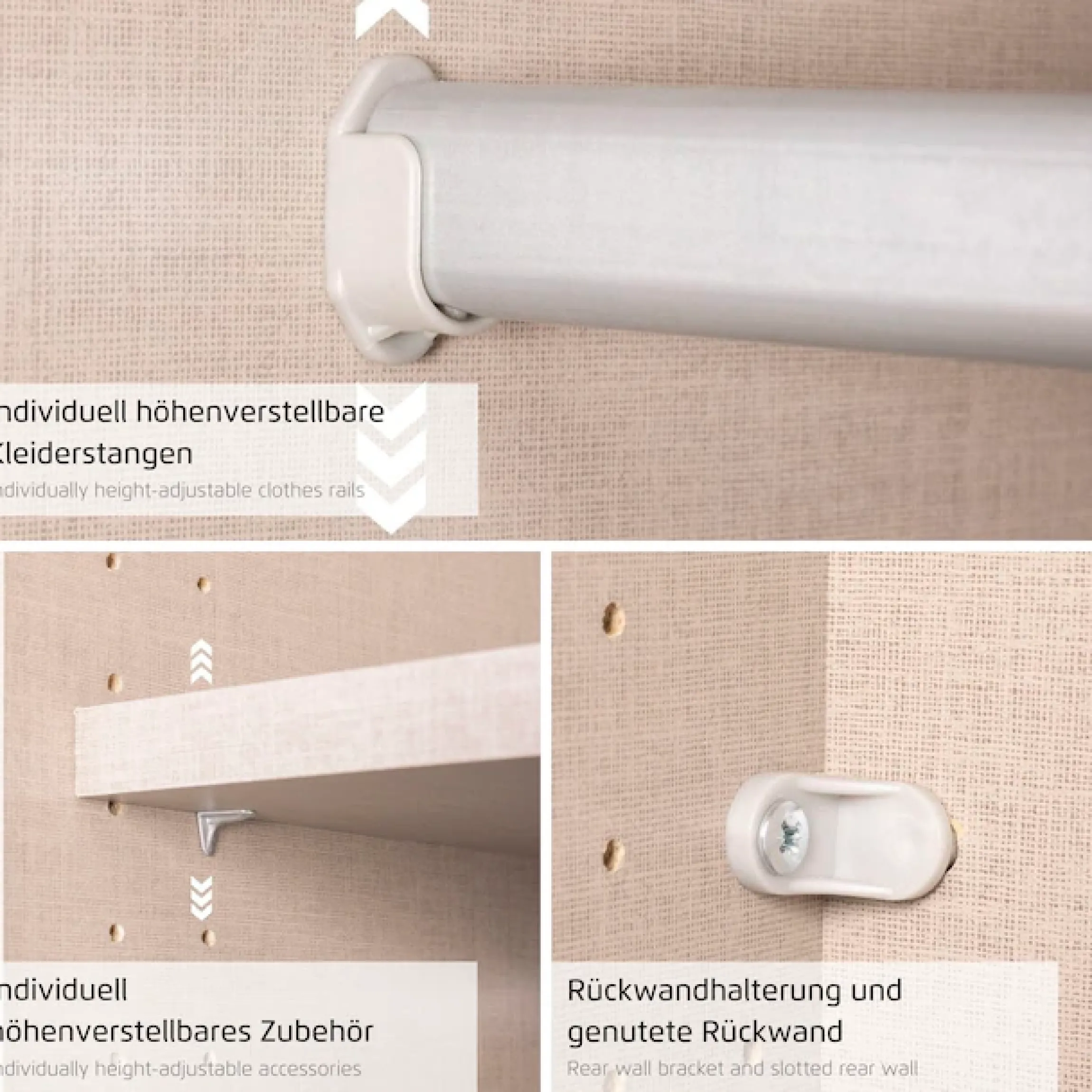 OTTO home Kleiderschrank »Mehrzweckschrank Aktenschrank Möbel Mietswohnung Schlafzimmer KOLUNA« 3 Ausstattungen BASIC/CLASSIC/PREMIUM (inkl. SOFT-CLOSE-FUNKTION),Breiten 203/271/315/360 cm Höhen 210/229 Dekor-Front MADE IN GERMANY