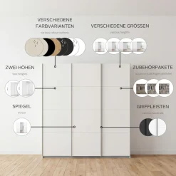 OTTO home Kleiderschrank »Mehrzweckschrank Aktenschrank Möbel Mietswohnung Schlafzimmer KOLUNA« 3 Ausstattungen BASIC/CLASSIC/PREMIUM (inkl. SOFT-CLOSE-FUNKTION),Breiten 203/271/315/360 cm Höhen 210/229 Dekor-Front MADE IN GERMANY