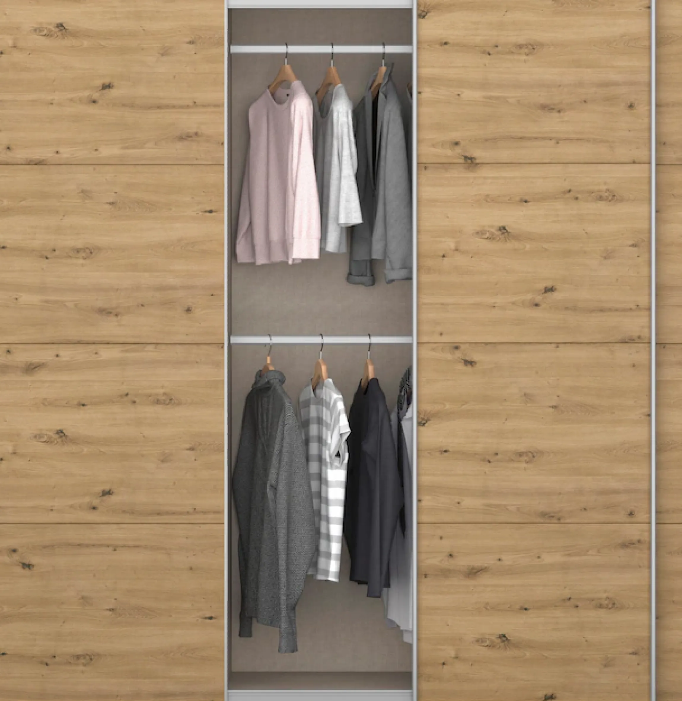 OTTO home Kleiderschrank »Mehrzweckschrank Aktenschrank Möbel Mietswohnung Schlafzimmer KOLUNA« 3 Ausstattungen BASIC/CLASSIC/PREMIUM (inkl. SOFT-CLOSE-FUNKTION),Breiten 203/271/315/360 cm Höhen 210/229 Dekor-Front MADE IN GERMANY
