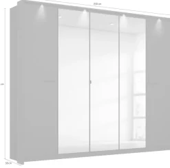 OTTO home Kleiderschrank »Mehrzweckschrank Aktenschrank Möbel Mietswohnung Schlafzimmer OTELI« erhältlich in Breiten 230/275 cm inkl. Innenschubladen und extra Böden,inkl. Passepartout optional mit Beleuchtung MADE IN GERMANY