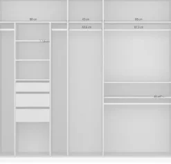 OTTO home Kleiderschrank »Mehrzweckschrank Aktenschrank Möbel Mietswohnung Schlafzimmer OTELI« erhältlich in Breiten 230/275 cm inkl. Innenschubladen und extra Böden,inkl. Passepartout optional mit Beleuchtung MADE IN GERMANY