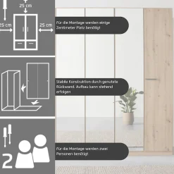 OTTO home Kleiderschrank »Mehrzweckschrank Aktenschrank Möbel Mietswohnung Schlafzimmer OTELI« erhältlich in Breiten 230/275 cm inkl. Innenschubladen und extra Böden,inkl. Passepartout optional mit Beleuchtung MADE IN GERMANY