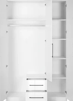 OTTO home Kleiderschrank »Sylt Schlafzimmerschrank Garderobe Schrank hochglanz« hochwertige schwarze Metallgriffe,Drehtürenschrank mit perfekter Innenausstattung, Breite 120cm