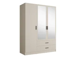 OTTO home Kleiderschrank »TERRIK,modern mit viel Stauraum & geriffelter Struktur, Spiegel« B/H/T ca.150/200/60 cm,Garderobe mit 6 Fächern, Kleiderstange, 2 Schubladen, Made in EU