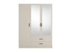 OTTO home Kleiderschrank »TERRIK,modern mit viel Stauraum & geriffelter Struktur, Spiegel« B/H/T ca.150/200/60 cm,Garderobe mit 6 Fächern, Kleiderstange, 2 Schubladen, Made in EU