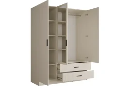 OTTO home Kleiderschrank »TERRIK,modern mit viel Stauraum & geriffelter Struktur, Spiegel« B/H/T ca.150/200/60 cm,Garderobe mit 6 Fächern, Kleiderstange, 2 Schubladen, Made in EU