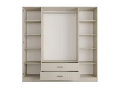 OTTO home Kleiderschrank »TERRIK,modern mit viel Stauraum & geriffelter Struktur, Spiegel« B/H/T ca. 200/200/60,Schrank mit 11 Fächern, Kleiderstange, 2 Schubladen, Made in EU