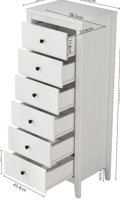 OTTO home Kombikommode »Borkum Sideboard Anrichte mit 6 Schubladen Landhaus weiß« hochwertige Griffe aus Metall,Kommode Schrank Wäscheschrank mit 6 Schubladen