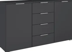 OTTO home Kombikommode »Sideboard Schubladenkommode AGORDO mit Dekor- oder Hochglanzfront« in zwei Griff-Farben, Breite 120 cm,vier große Schubladen, mit insgesamt 4 Einlegeböden MADE IN GERMANY