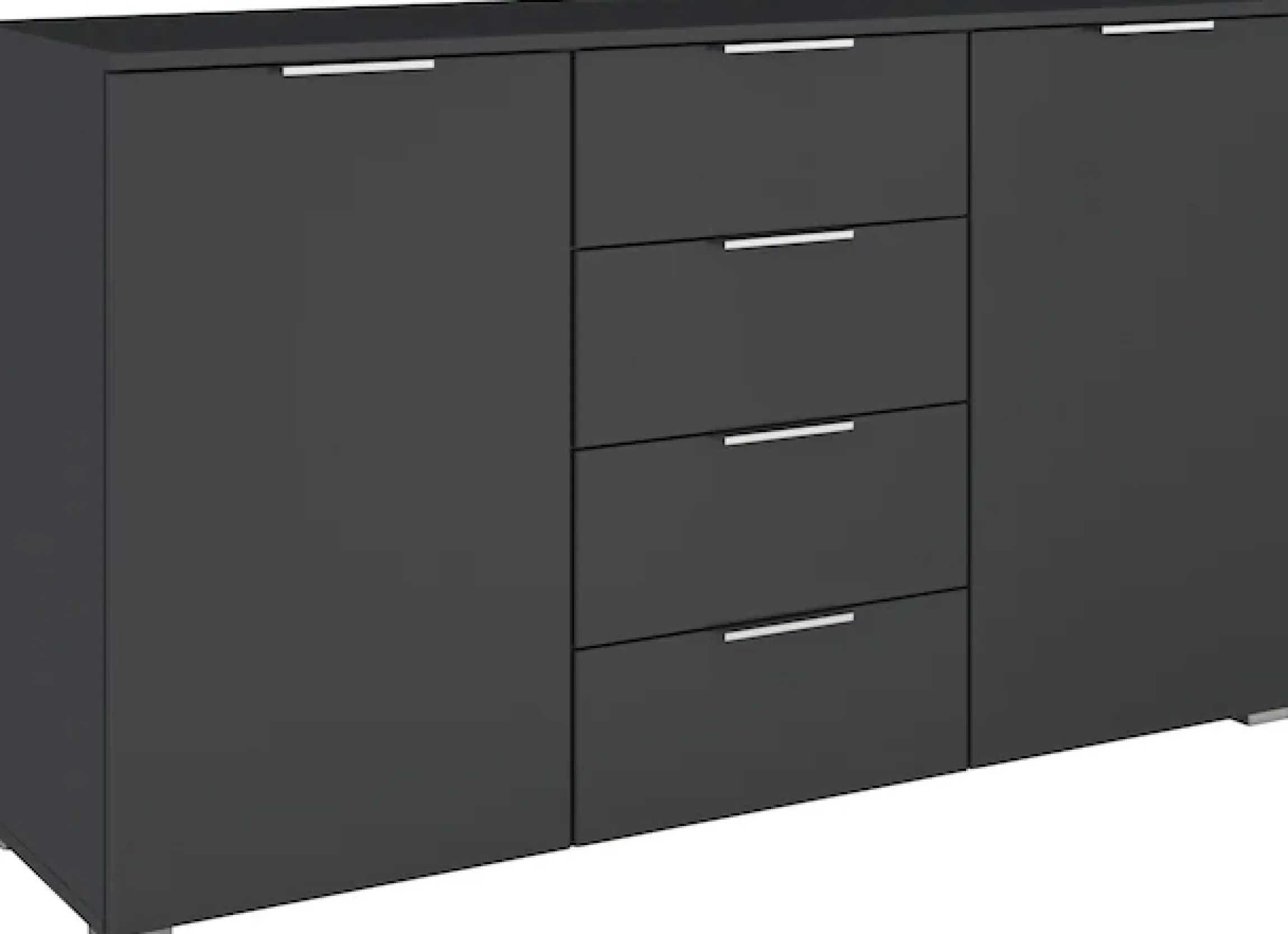 OTTO home Kombikommode »Sideboard Schubladenkommode AGORDO mit Dekor- oder Hochglanzfront« in zwei Griff-Farben, Breite 120 cm,vier große Schubladen, mit insgesamt 4 Einlegeböden MADE IN GERMANY