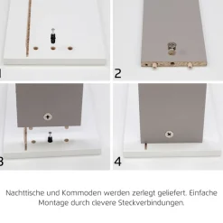 OTTO home Kombikommode »Sideboard Schubladenkommode AGORDO mit Dekor- oder Hochglanzfront« in zwei Griff-Farben, Breite 120 cm,vier große Schubladen, mit insgesamt 4 Einlegeböden MADE IN GERMANY