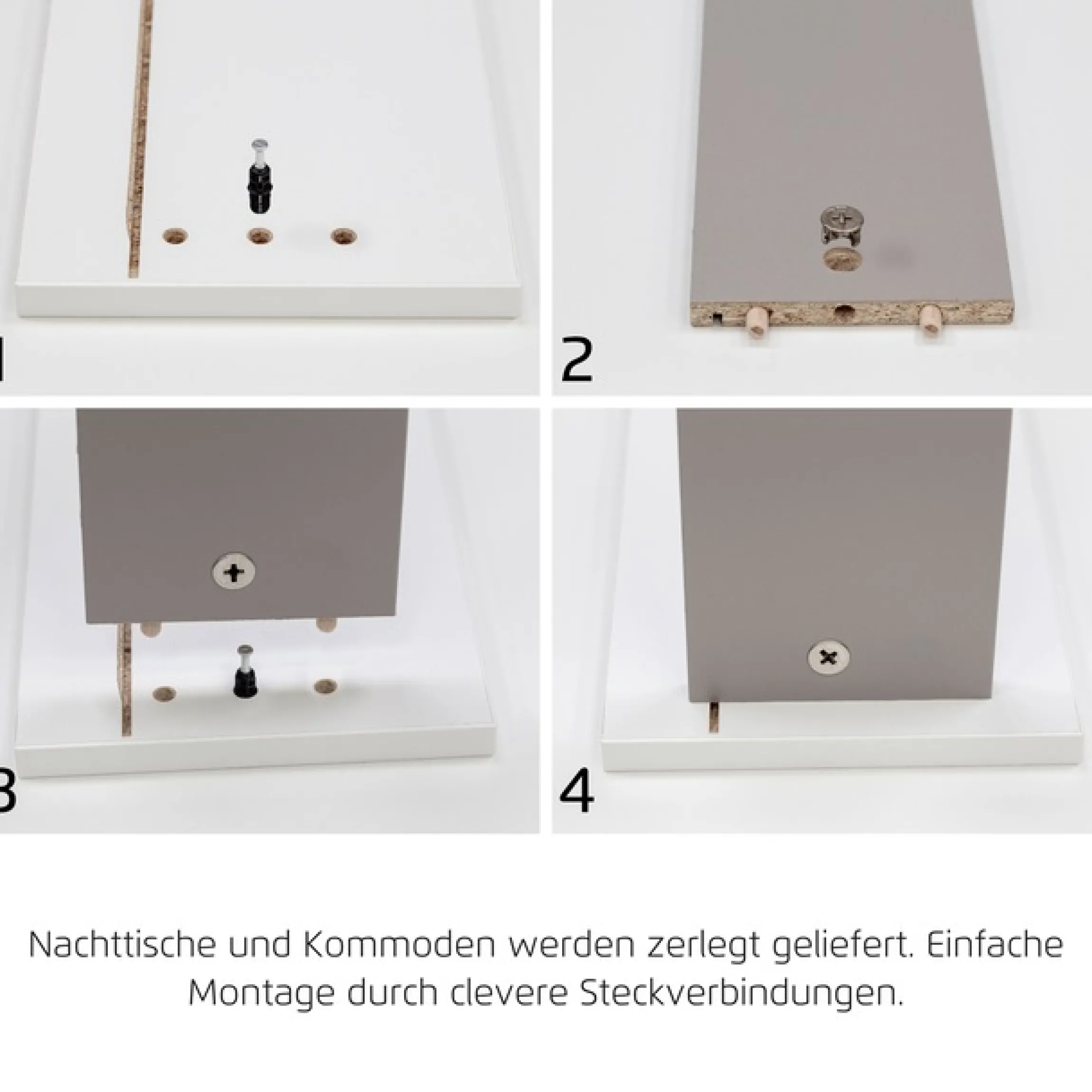 OTTO home Kombikommode »Sideboard Schubladenkommode AGORDO mit Dekor- oder Hochglanzfront« in zwei Griff-Farben, Breite 120 cm,vier große Schubladen, mit insgesamt 4 Einlegeböden MADE IN GERMANY