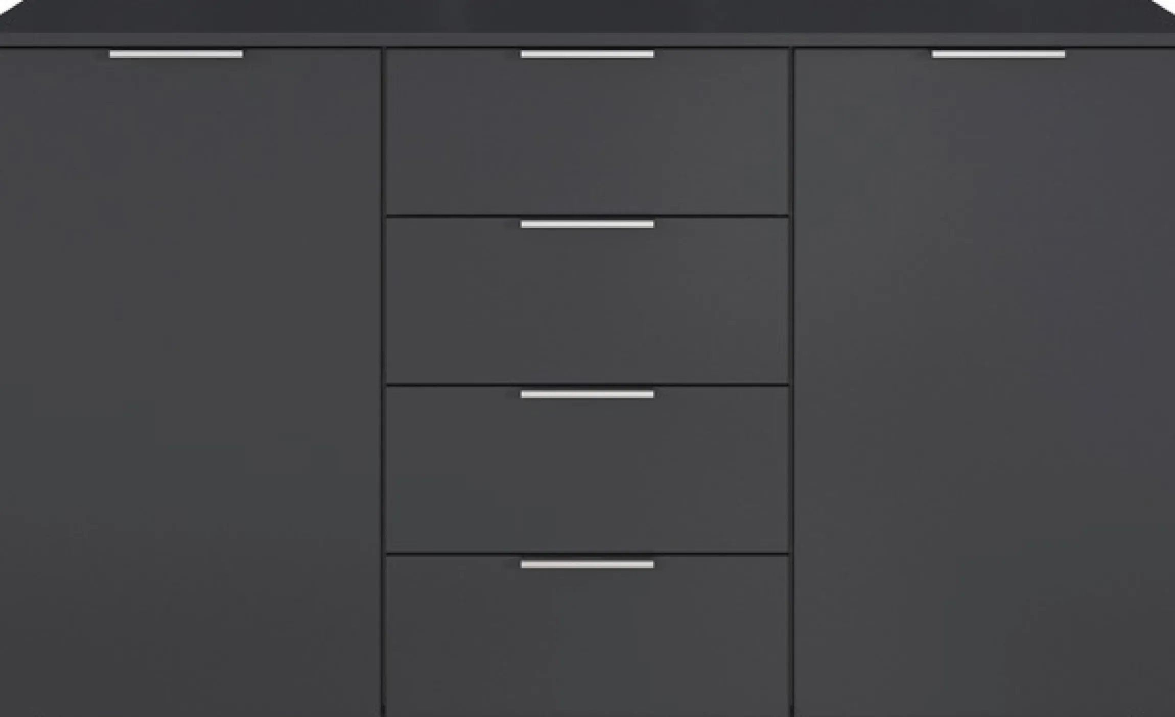 OTTO home Kombikommode »Sideboard Schubladenkommode AGORDO mit Dekor- oder Hochglanzfront« in zwei Griff-Farben, Breite 120 cm,vier große Schubladen, mit insgesamt 4 Einlegeböden MADE IN GERMANY
