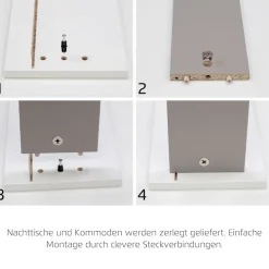 OTTO home Kombikommode »Sideboard Kombikommode Schubladenkommode AGORDO mit Glasfront« in zwei Griff-Farben, Breite 120 cm,vier große Schubladen, mit insgesamt 4 Einlegeböden MADE IN GERMANY