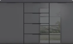 OTTO home Kombikommode »Sideboard Kombikommode Schubladenkommode AGORDO mit Glasfront« in zwei Griff-Farben, Breite 120 cm,vier große Schubladen, mit insgesamt 4 Einlegeböden MADE IN GERMANY