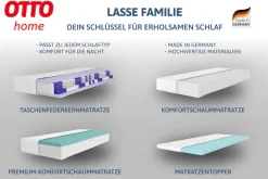 OTTO home Komfortschaummatratze »Lasse, Matratze 90x200 cm, 140x200 cm & weitere Größen, in H2-H4« 22 cm hoch 1 Stk. tlg. Stiftung Warentest 
