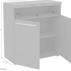OTTO home Kommode »India, Breite 91cm, stilvolle Anrichte mit 2 Türen und offene Fach« Sideboard viel Stauraum, ohne Beleuchtung