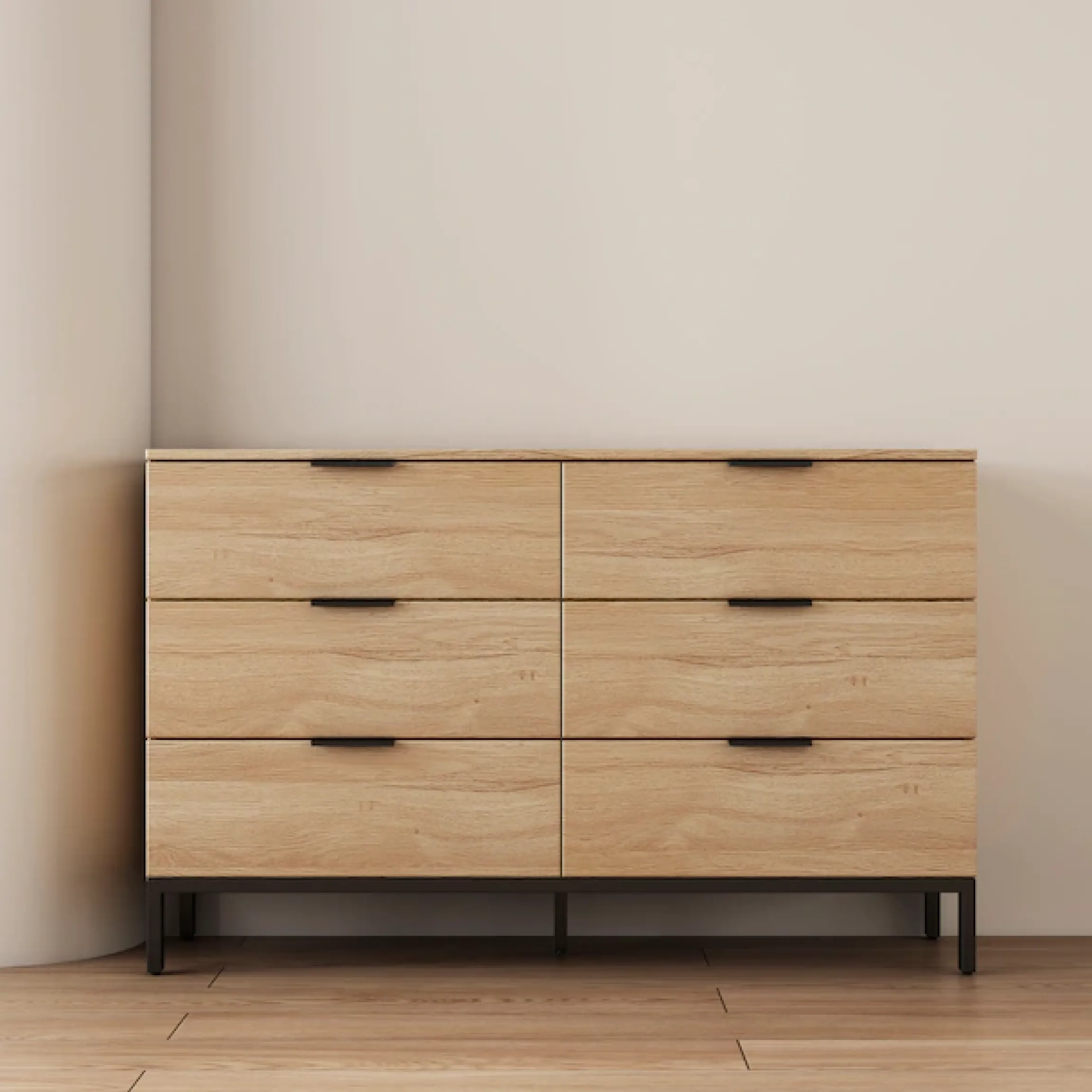 OTTO home Kommode »Jorinde« Melaminoberfläche, flexibler Stauraum und robustes Metallgestell