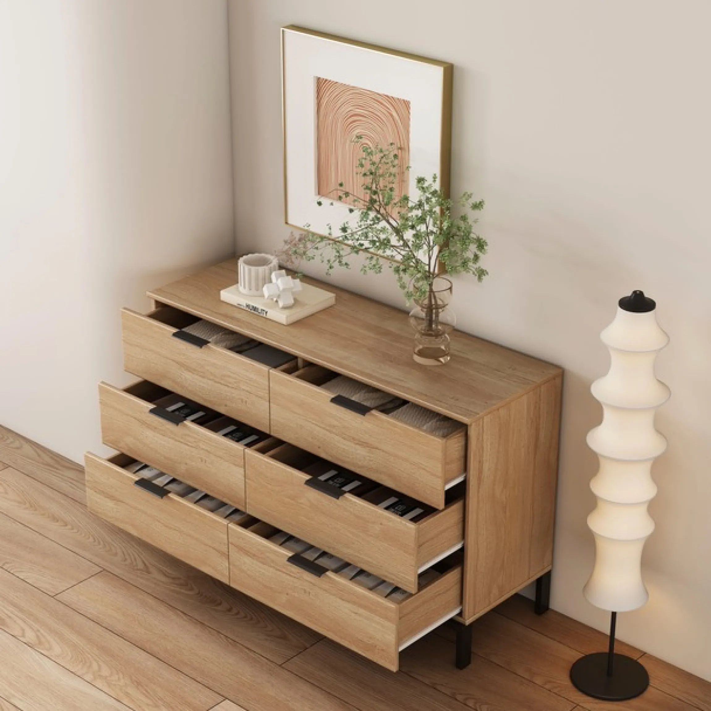 OTTO home Kommode »Jorinde« Melaminoberfläche, flexibler Stauraum und robustes Metallgestell