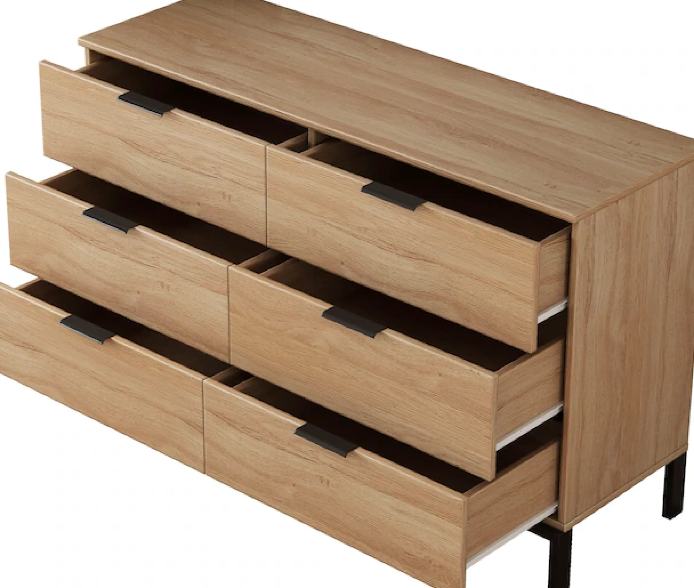 OTTO home Kommode »Jorinde« Melaminoberfläche, flexibler Stauraum und robustes Metallgestell